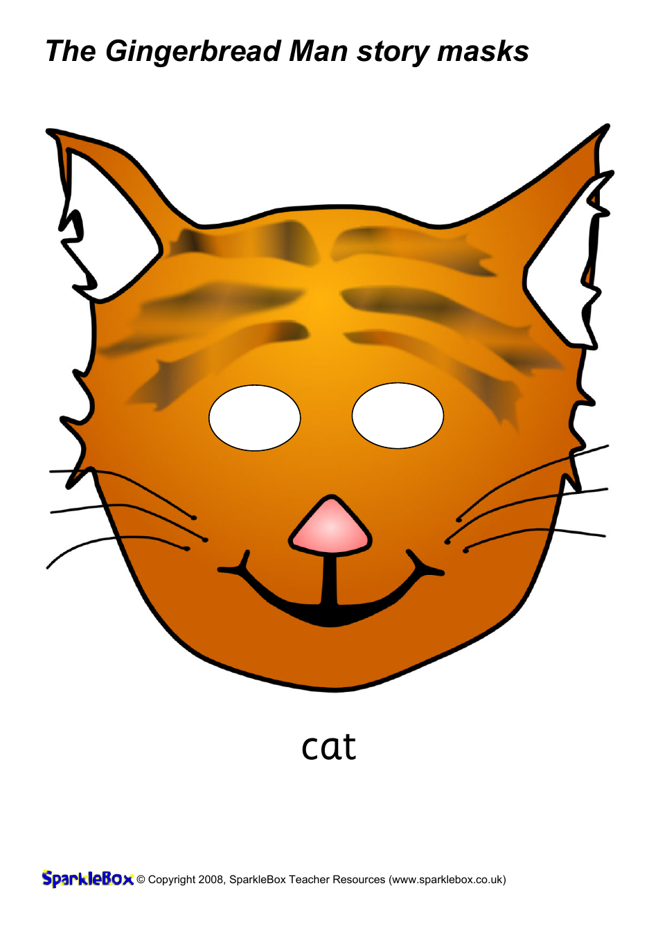 The Gingerbread Man Story Mask Templates, Page 8
