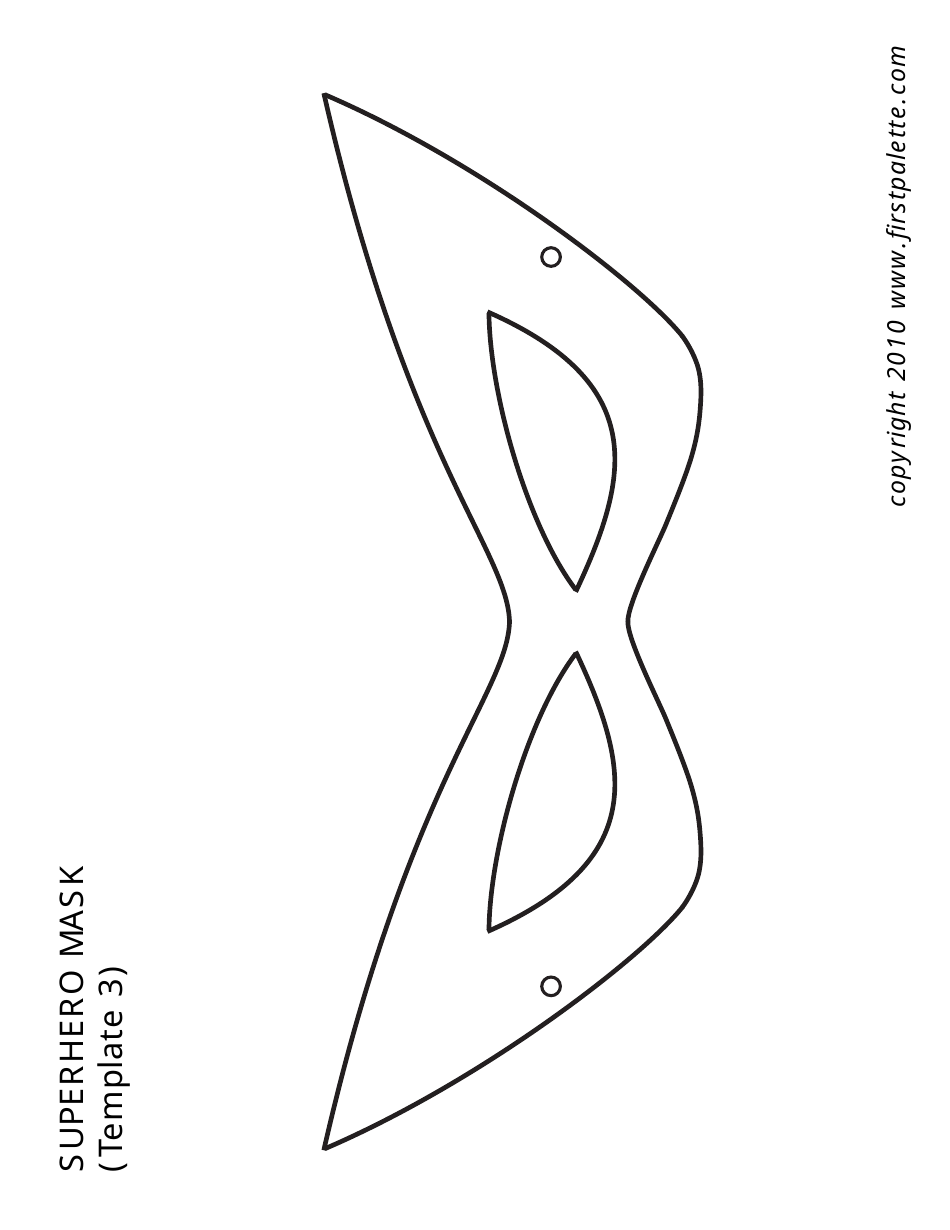 Superhero Mask Coloring Template, Page 1