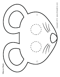 Document preview: Mouse Mask Coloring Template - Classic