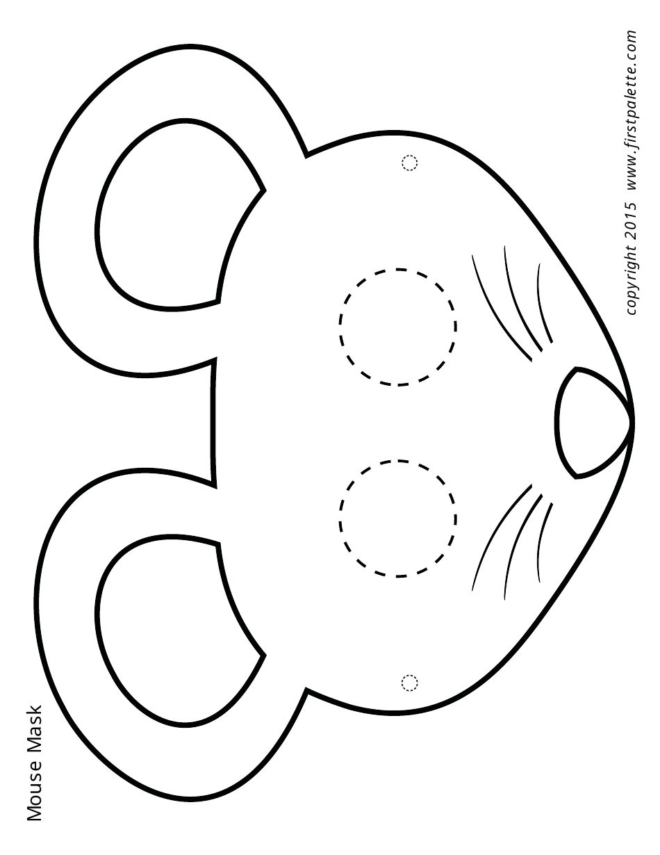 Mouse Mask Coloring Template - Classic, Page 1