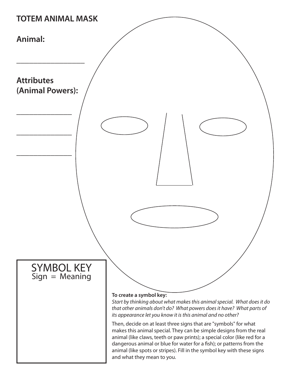 Totem Animal Mask Design Template, Page 1