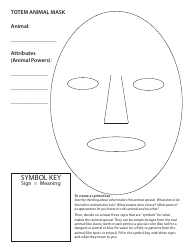 Document preview: Totem Animal Mask Design Template