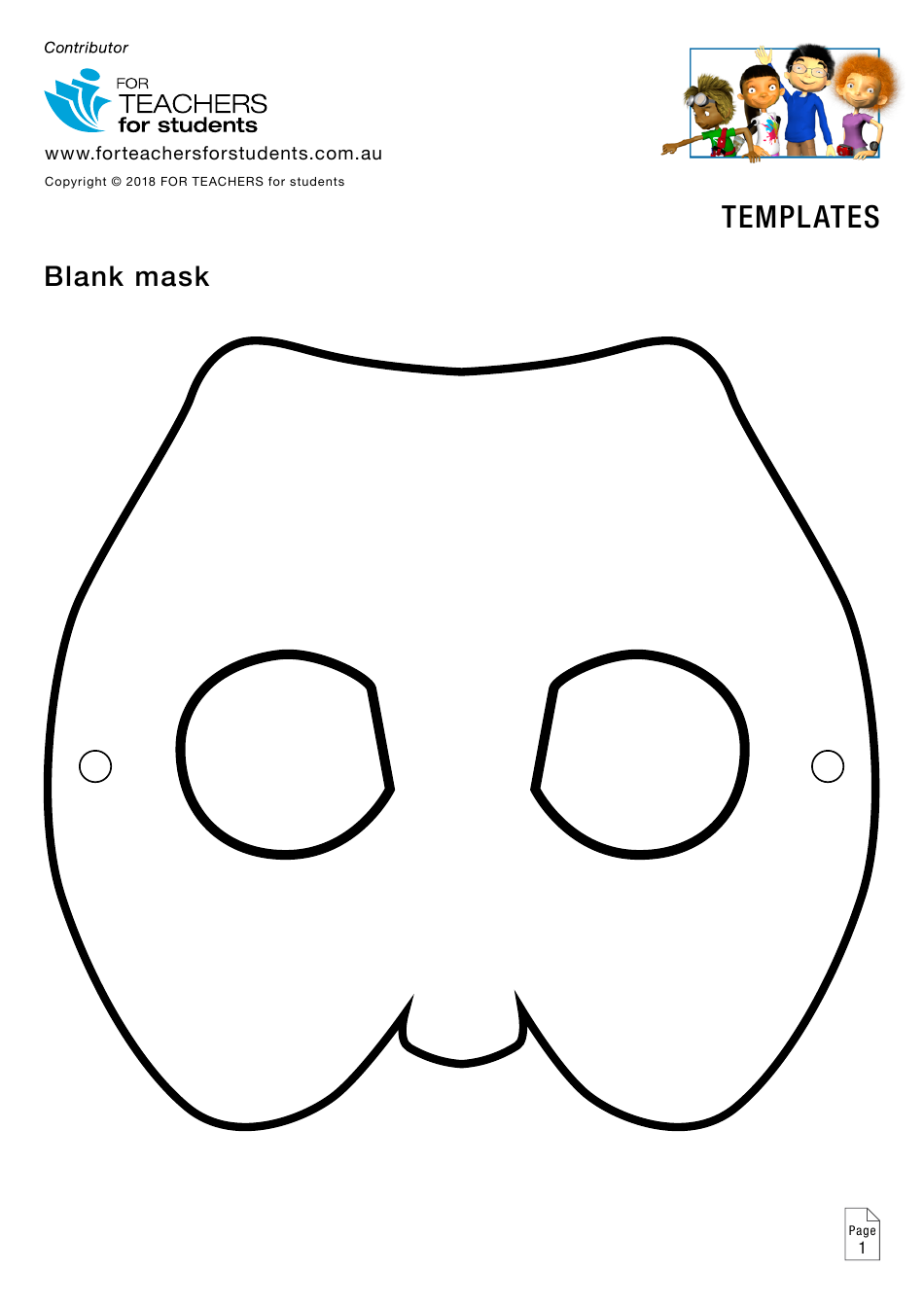 Blank Mask Template Download Printable PDF Templateroller