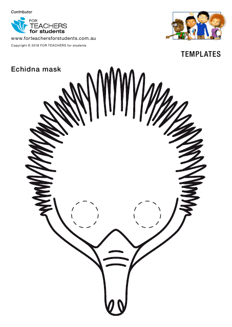 Echidna Mask Coloring Template