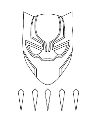 Document preview: Black Panther Mask Coloring Template