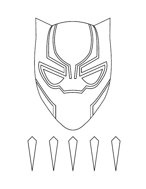 Black Panther Mask Coloring Template