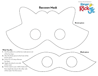 Document preview: Raccoon Mask Template - Ranger Rick Jr.