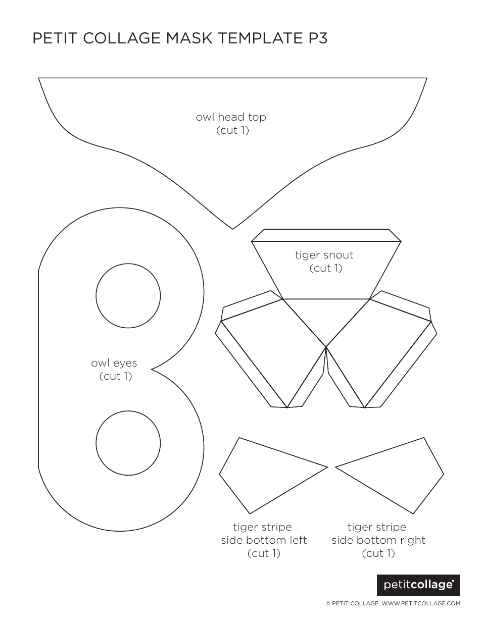 Petit Collage Mask Templates, Page 3