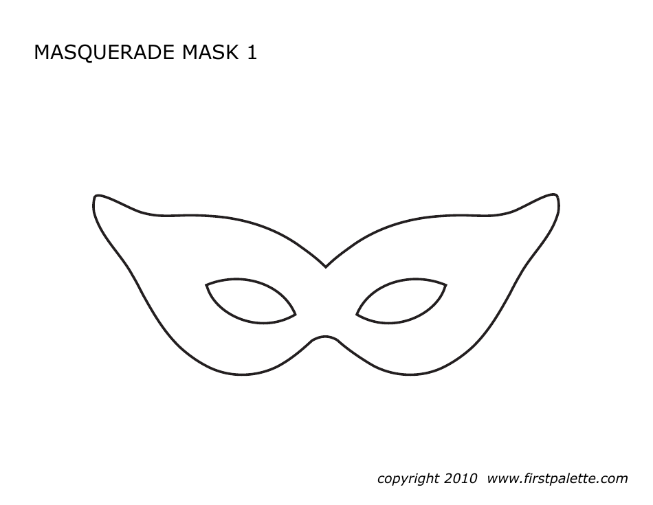 Masquerade Mask Coloring Template - Beautiful, Page 1
