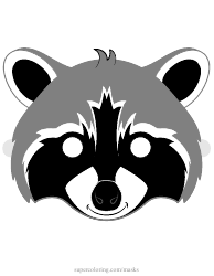 Document preview: Raccoon Mask Template - Grey