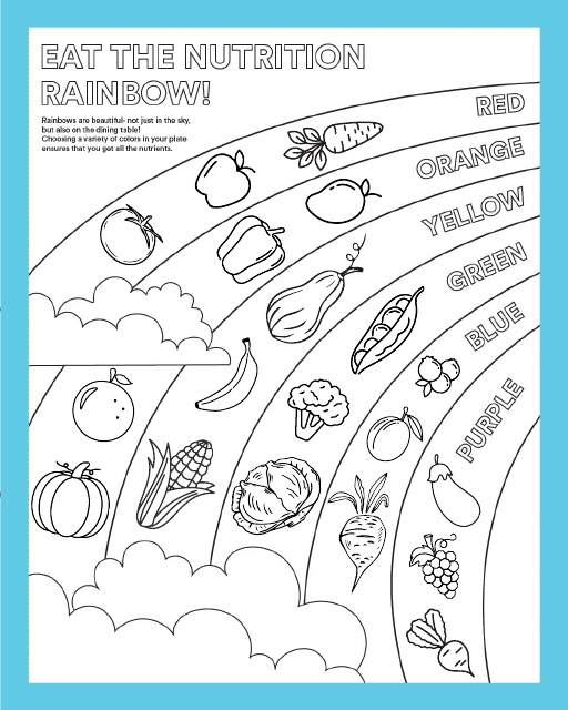 Nutrition Rainbow Coloring Page Download Pdf