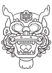 Document preview: Chinese Dragon Mask Coloring Template
