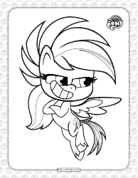 Document preview: Rainbow Dash Coloring Page - My Little Pony