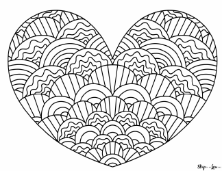 Document preview: Heart Shape Ornament Coloring Page