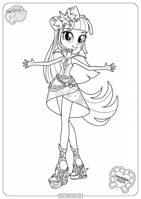 My Little Pony Equestria Girls Coloring Page - Rainbow Rocks