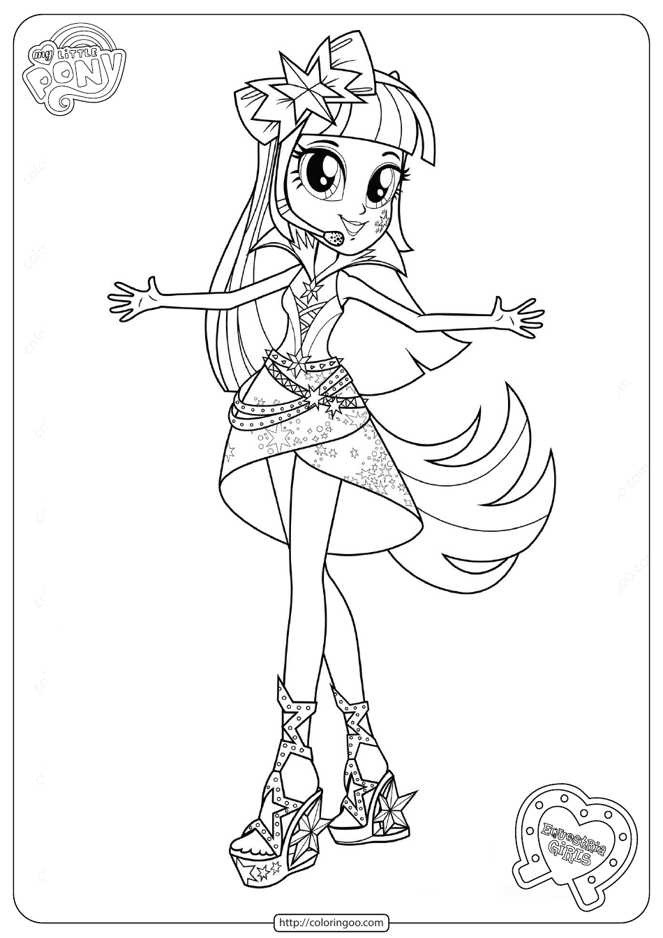 My Little Pony Equestria Girls Coloring Page - Rainbow Rocks Download 