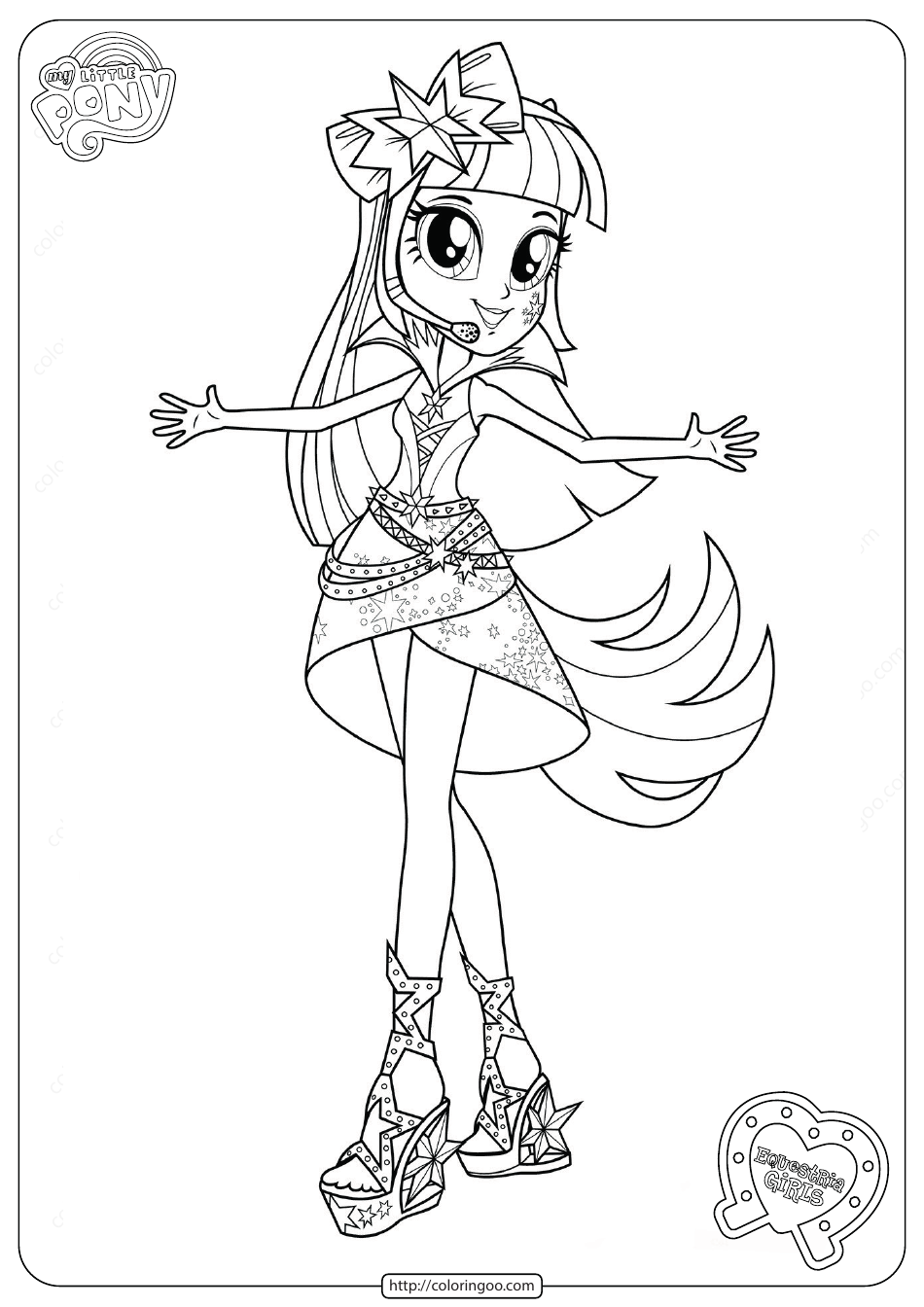 My Little Pony Equestria Girls Coloring Page - Rainbow Rocks, Page 1