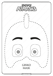 Document preview: Gekko Mask Coloring Template