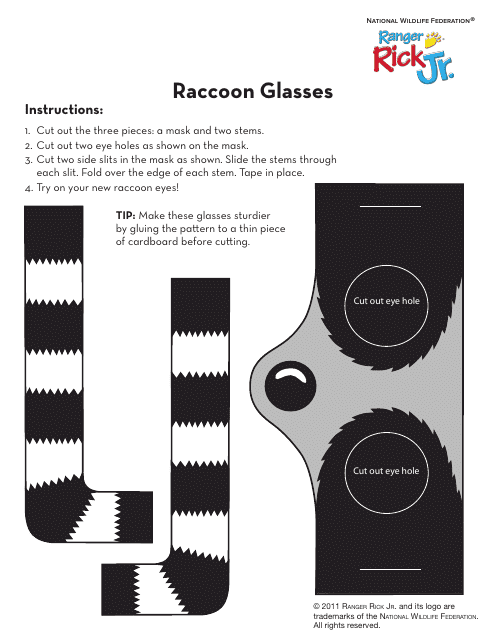 Raccoon Glasses Template