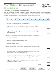 Teen Wellness Self-assessment Worksheet, Page 2