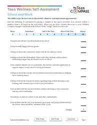 Teen Wellness Self-assessment Worksheet, Page 7