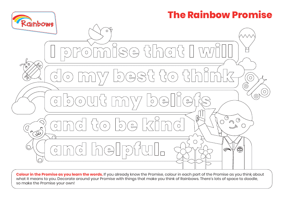 Rainbow Promise Coloring Page Download Pdf