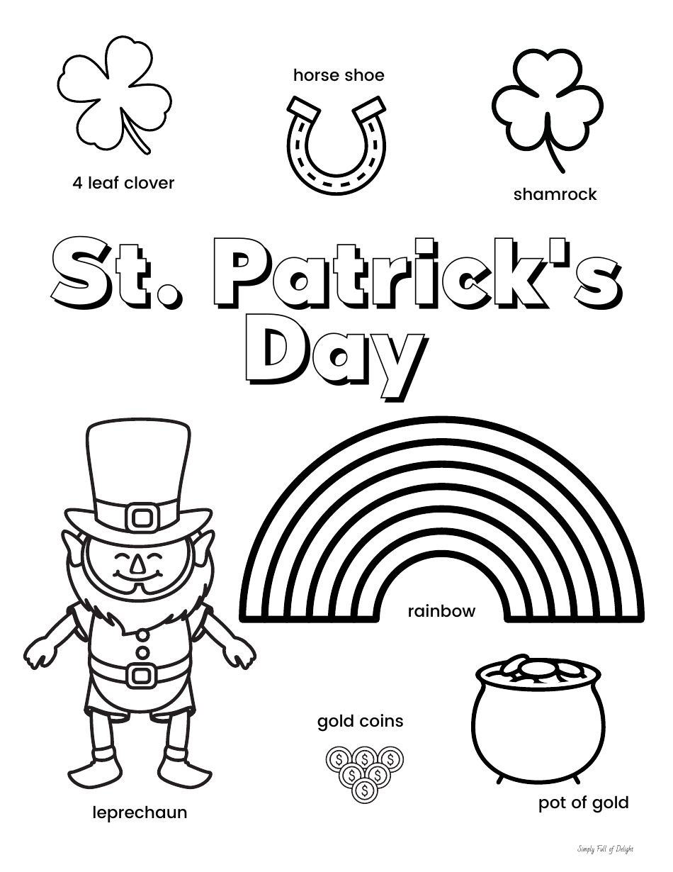 St. Patricks Day Coloring Page, Page 1