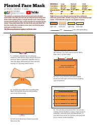 Document preview: Pleated Face Mask Template