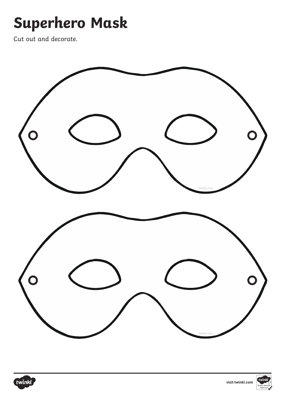 Superhero mask coloring templates download printable pdf templateroller