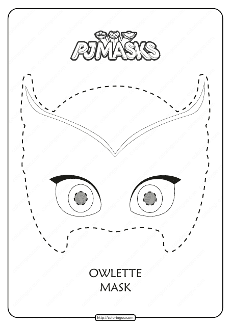 Owlette Mask Coloring Template