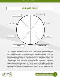 Wheel of Life Self-coaching Book, Page 5