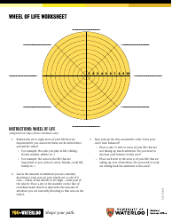 Document preview: Wheel of Life Worksheet - University of Waterloo