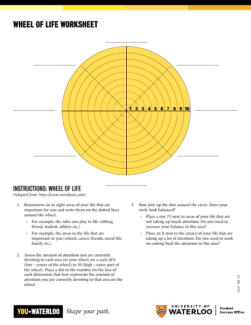 Wheel of Life Worksheet - University of Waterloo Download Pdf