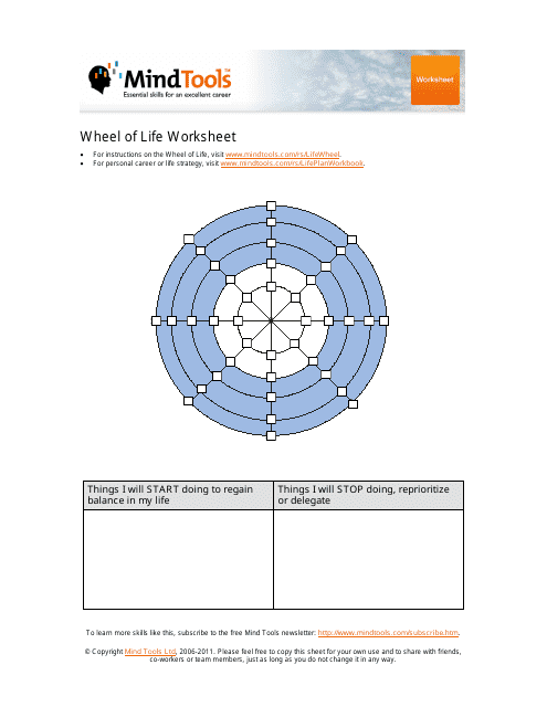 Wheel of Life Worksheet - Mind Tools Download Pdf