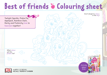 Document preview: My Little Pony Best Friends Coloring Sheet