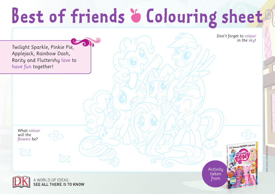 My Little Pony Best Friends Coloring Sheet Download Pdf