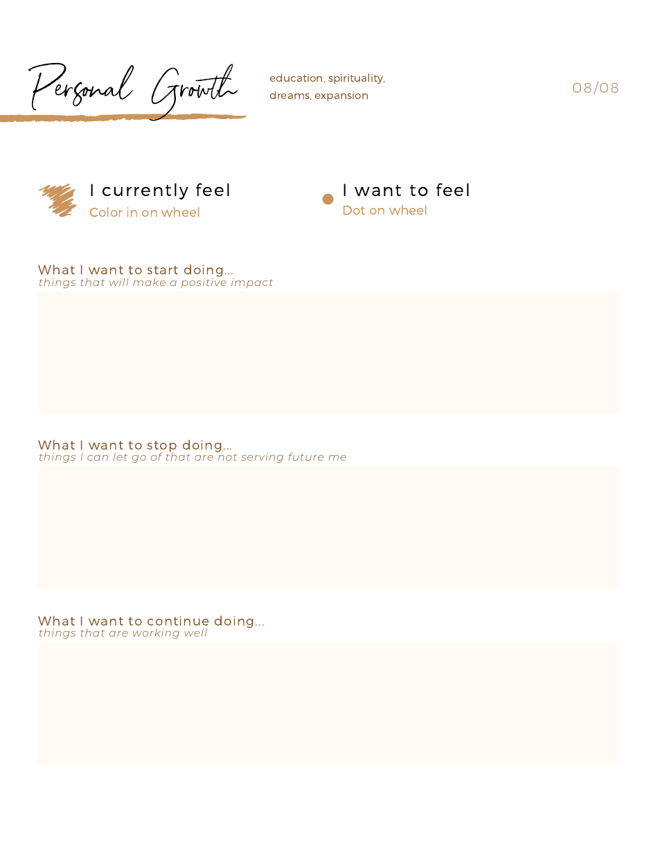 Wheel of Life Self-care Worksheet, Page 10