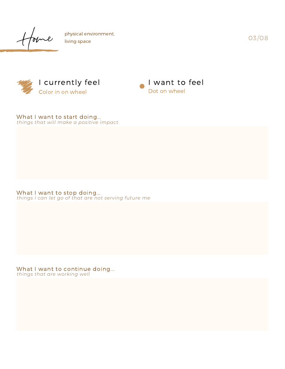 Wheel of Life Self-care Worksheet, Page 5