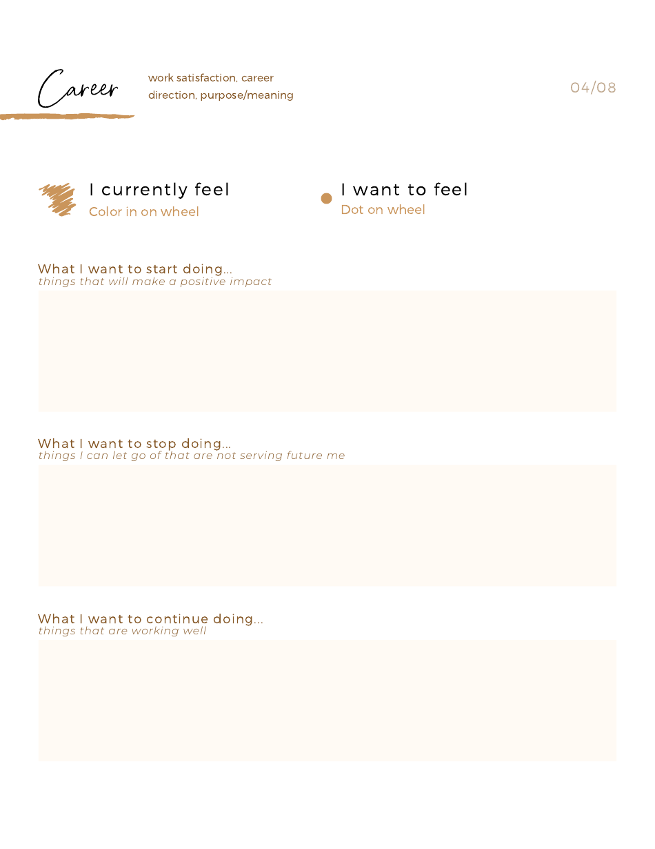 Wheel of Life Self-care Worksheet, Page 6