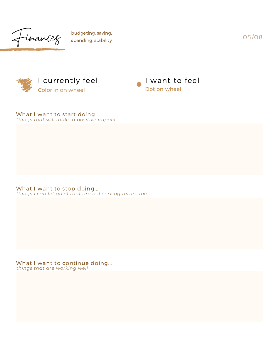 Wheel of Life Self-care Worksheet, Page 7