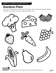 Document preview: Rainbow Plate Coloring Page