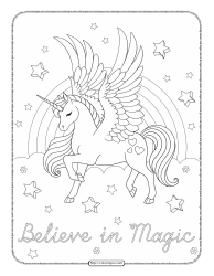 Document preview: Magical Unicorn Coloring Page - Gorgeous