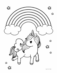 Document preview: Unicorn Rainbow Coloring Page