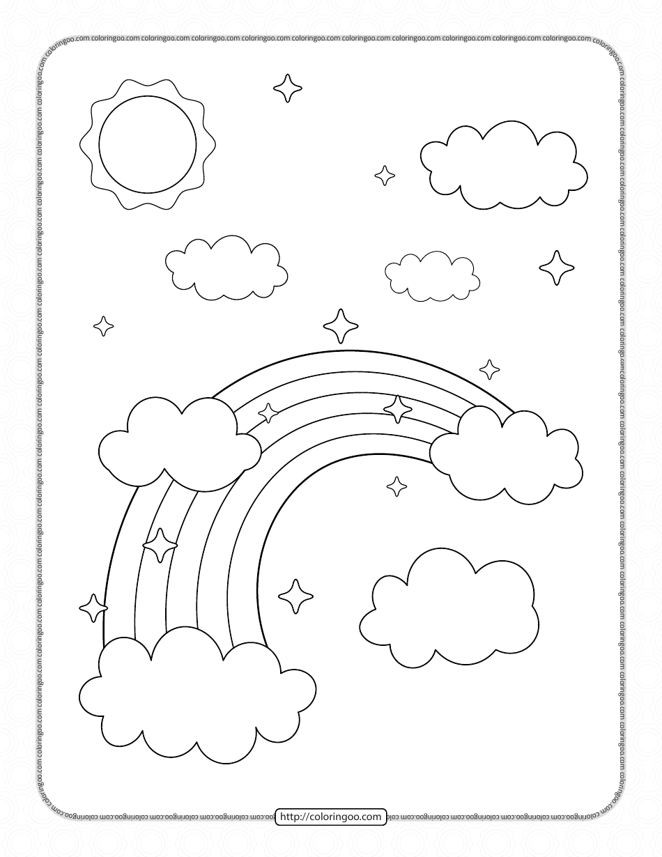 Rainbow Coloring Page - Beautiful Picture, Page 1