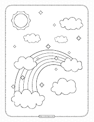 Document preview: Rainbow Coloring Page - Beautiful Picture