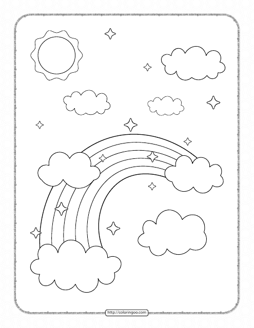 Rainbow Coloring Page - Beautiful Picture Download Pdf