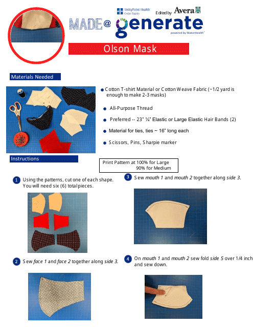 Olson Mask Sewing Pattern Templates - Preview Image