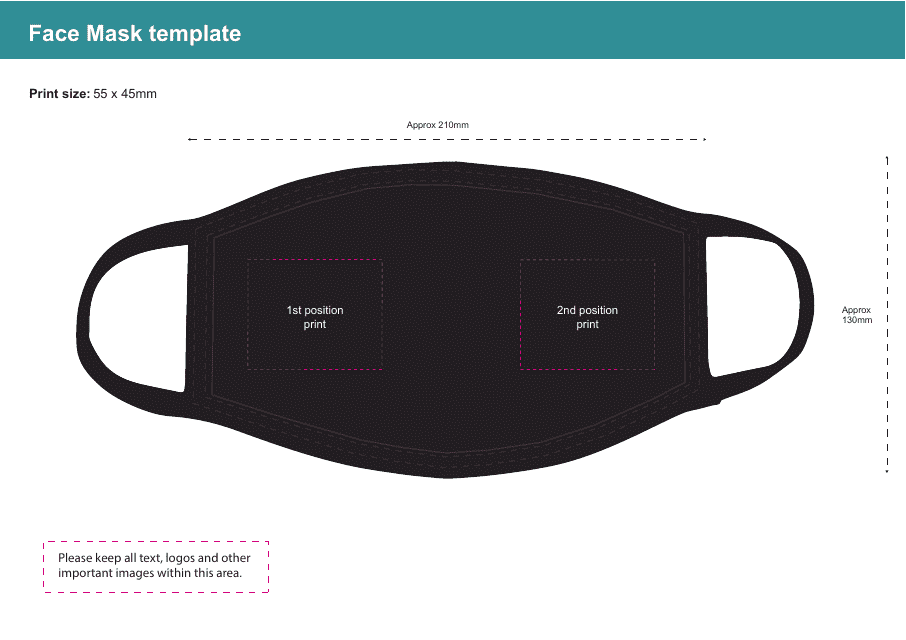 3 Ply Face Mask Template - Black Download Pdf