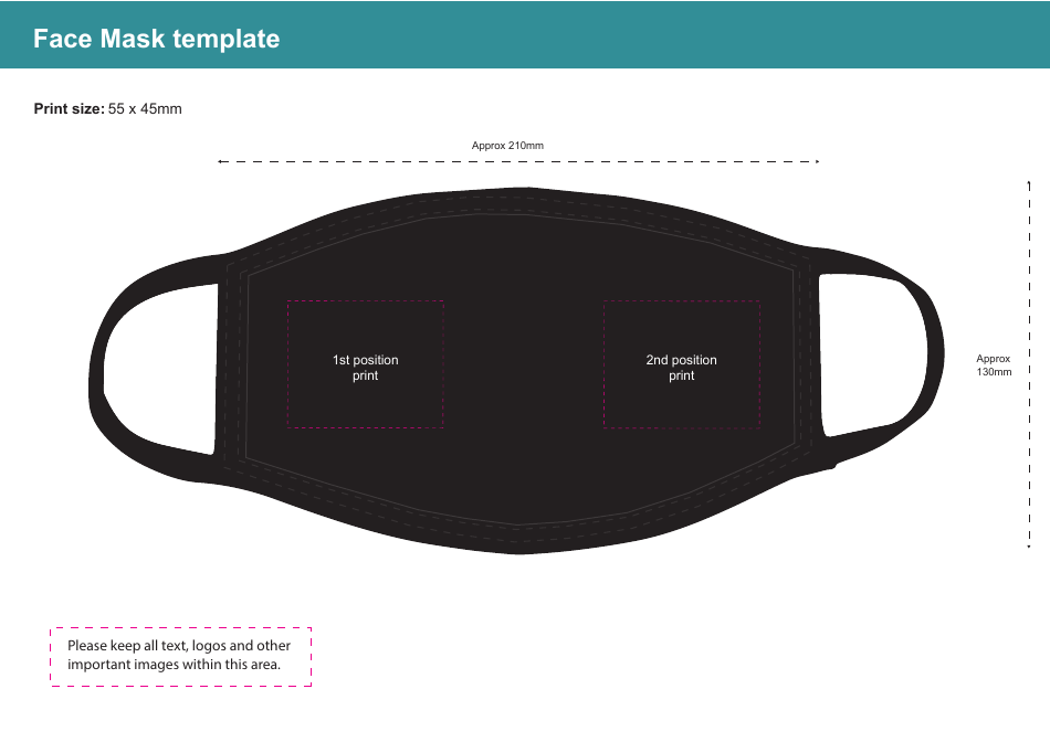 3 Ply Face Mask Template - Black, Page 1