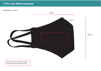 3 Ply Face Mask Template - Black, Page 2